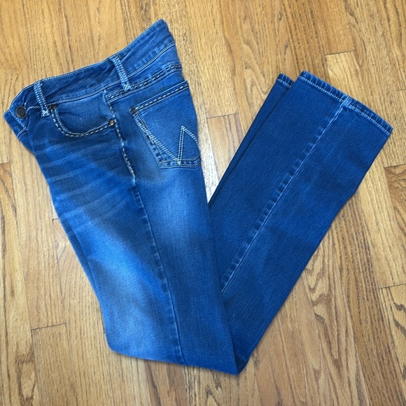 Wrangler Cowgirl Boot Cut Whiskered Stretch Blue Jeans Women’s 1/34 (W/26 L/34) - Picture 10 of 15